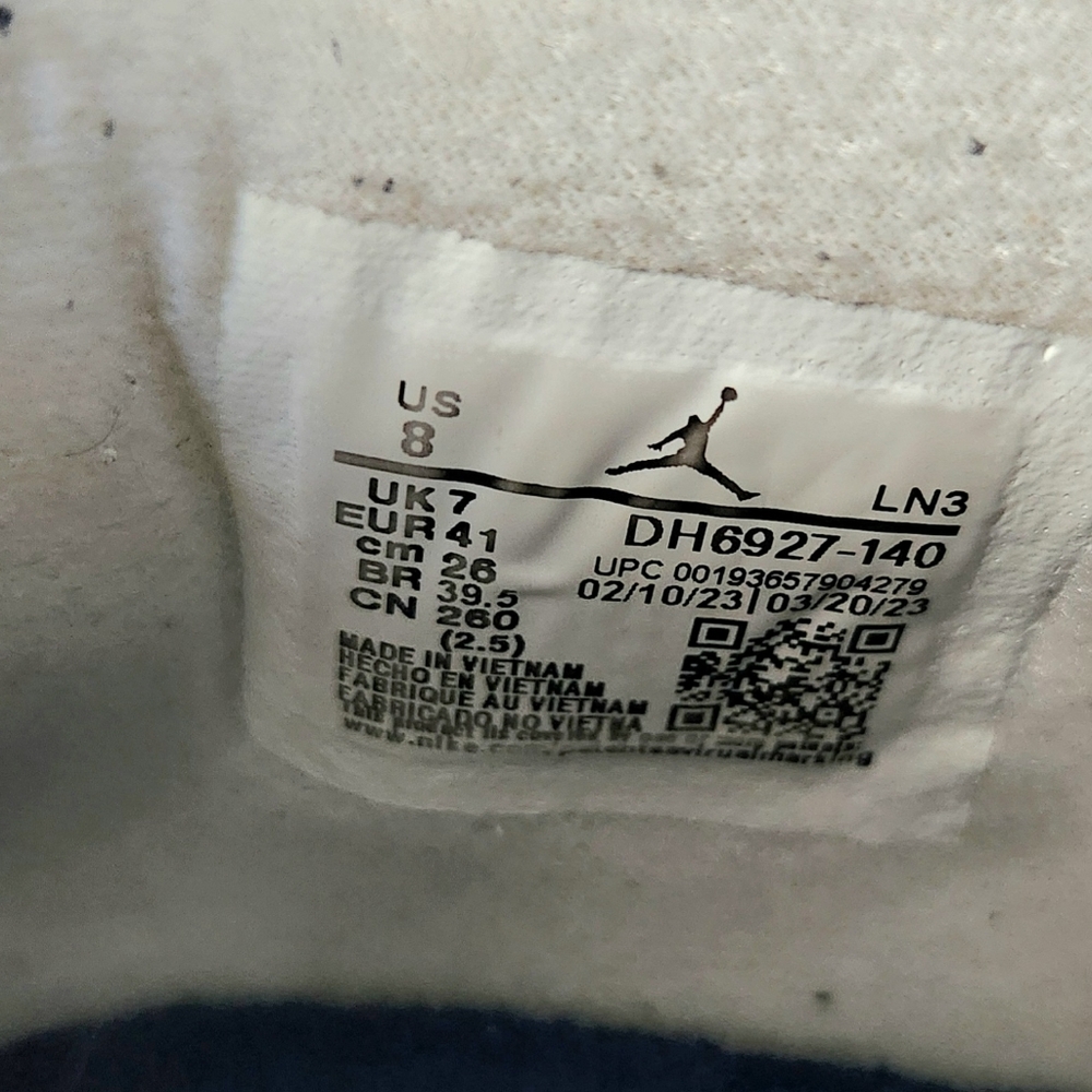 Nike Air Jordan 4 Retro Size 8 White Midnight Navy Grey DH6927-140 Men’s Rare - Picture 10 of 12